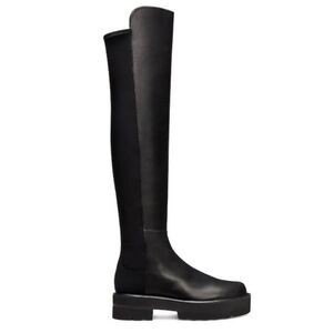 Stuart Weitzman 5050 Over-The-Knee Leather Combat Boots size 4.5